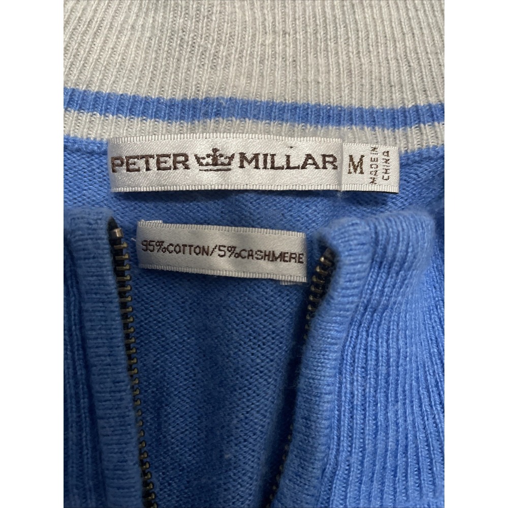Peter Millar Sweater Mens Medium Crown Comfort Cashmere Quarter Zip - Picture 3 of 14